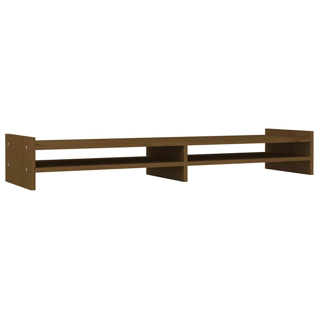 Support d'écran Marron Miel 100x27x15 cm Bois massif Pin