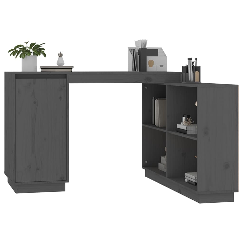Desk Grey 110x50x75 cm Solid Pine Wood
