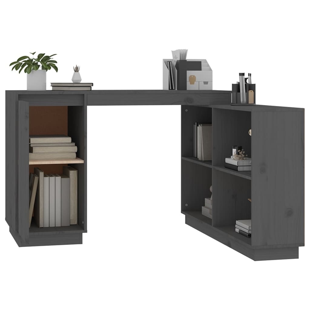 Desk Grey 110x50x75 cm Solid Pine Wood