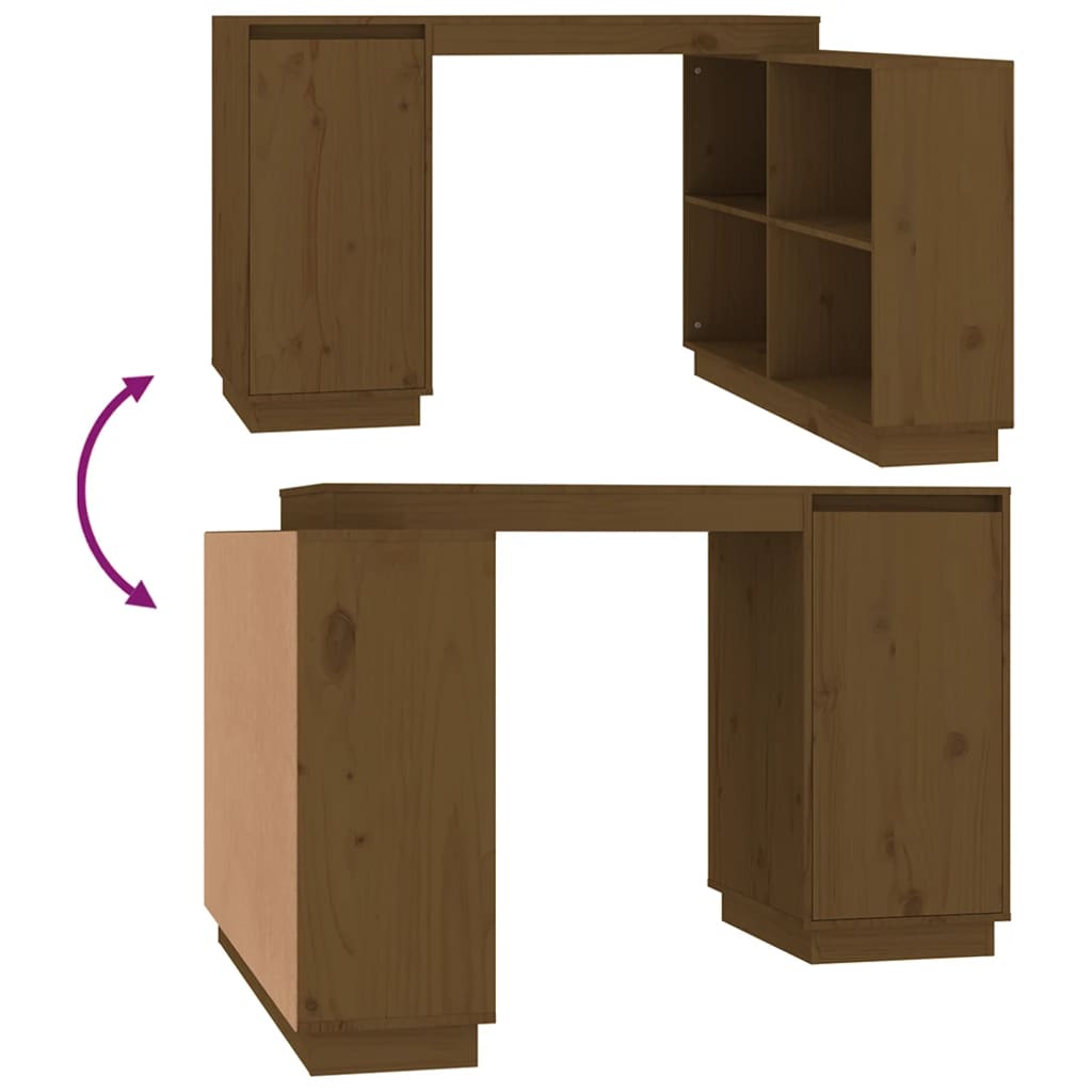Bureau marron miel 110x50x75 cm pin massif