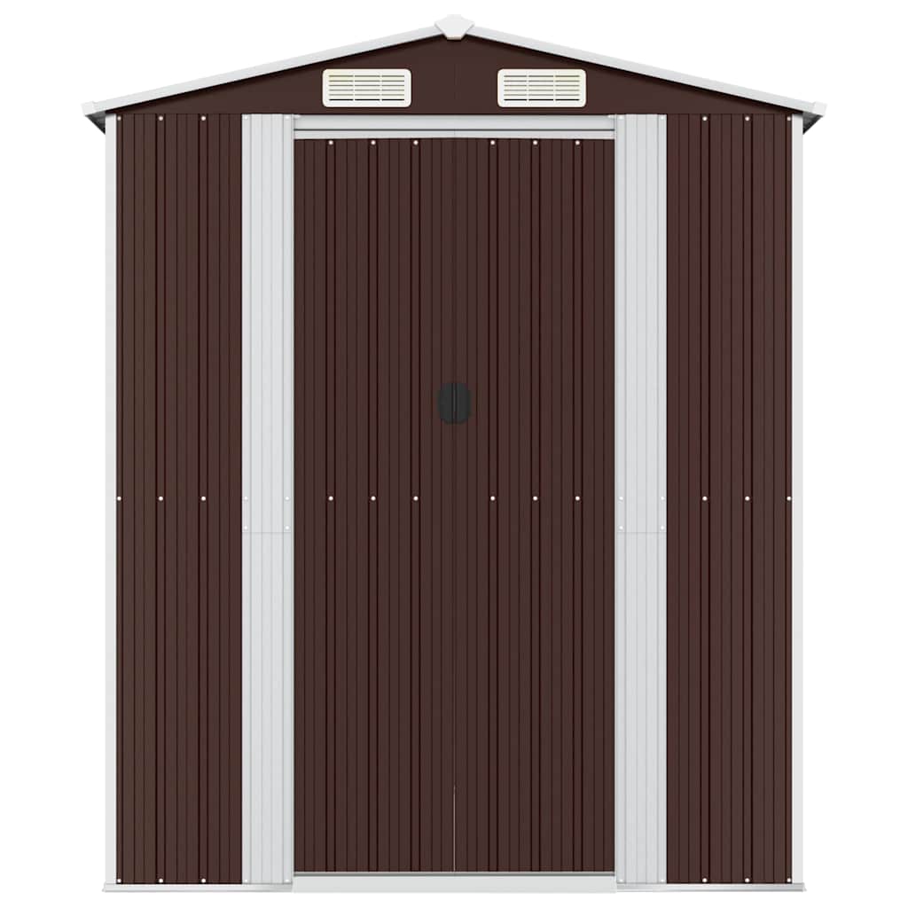 Geräteschuppen Dunkelbraun 192x440x223 cm Verzinkter Stahl