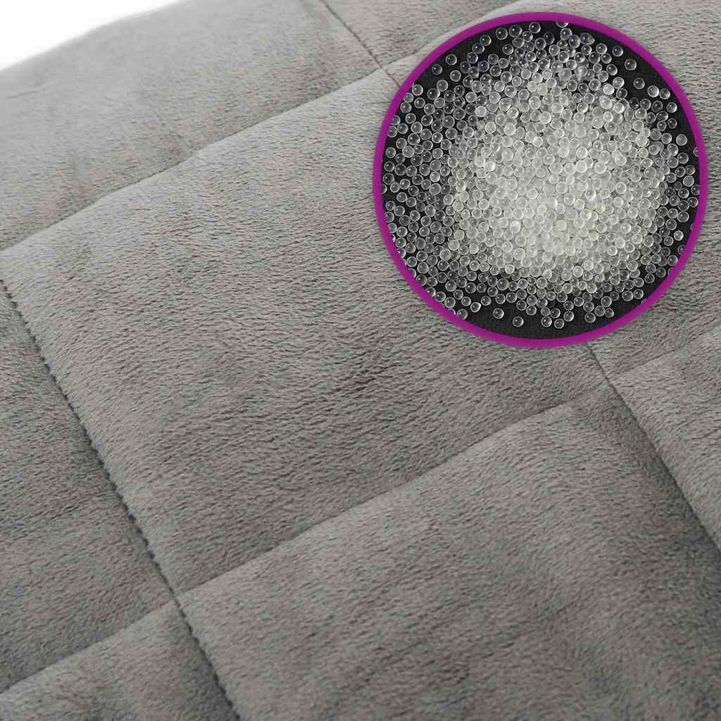 Couverture lestée grise 200x200 cm 9 kg Tissu