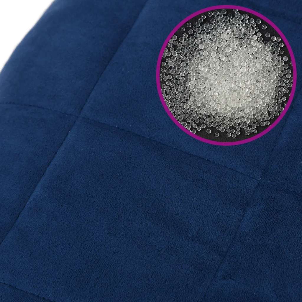 Couverture lestée bleue 200x200 cm 13 kg Tissu