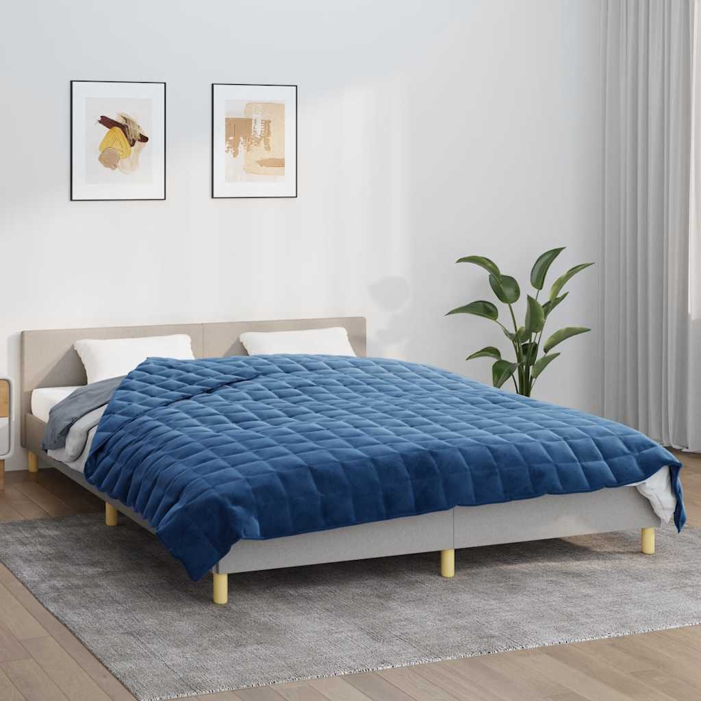 Couverture lestée bleue 200x200 cm 13 kg Tissu