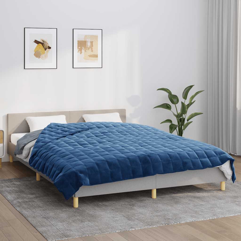 Couverture lestée bleue 220x235 cm 11 kg Tissu