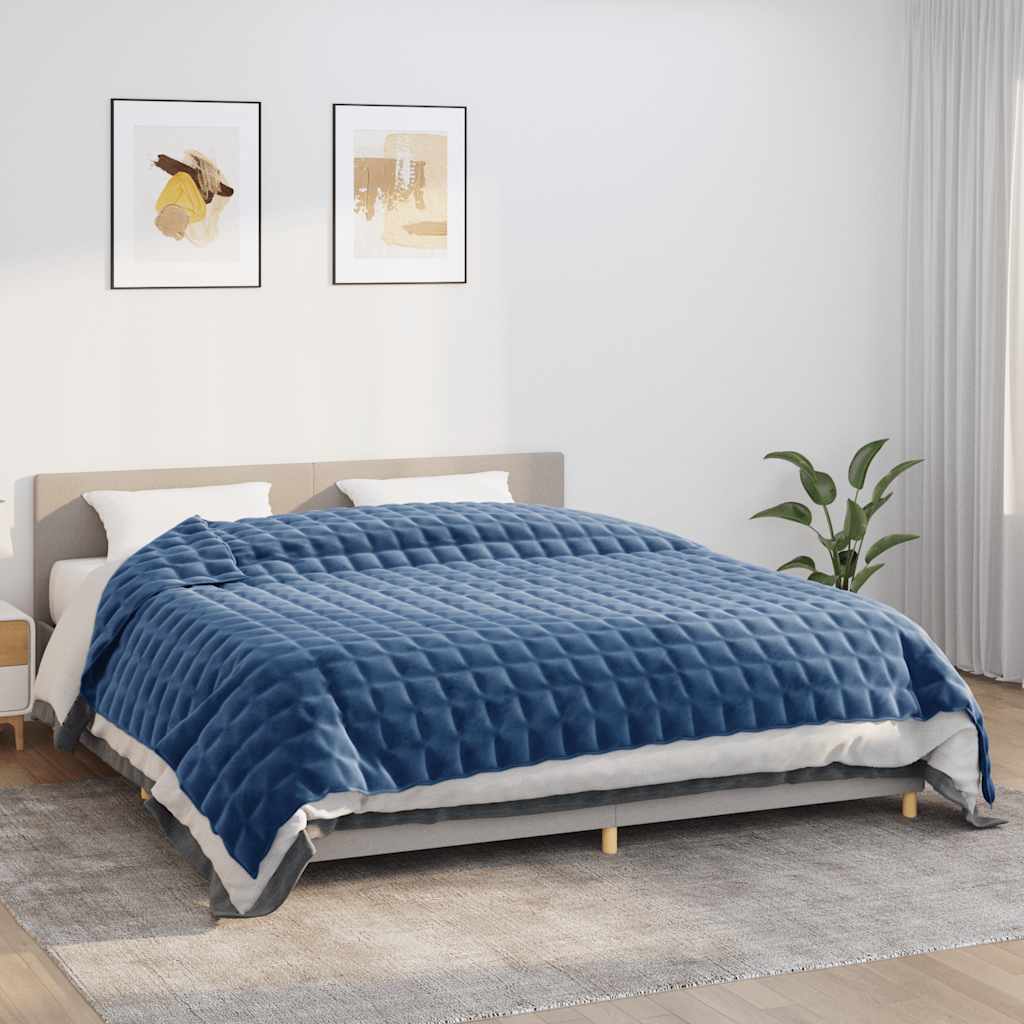 Couverture lestée bleue 220x260 cm 11 kg Tissu