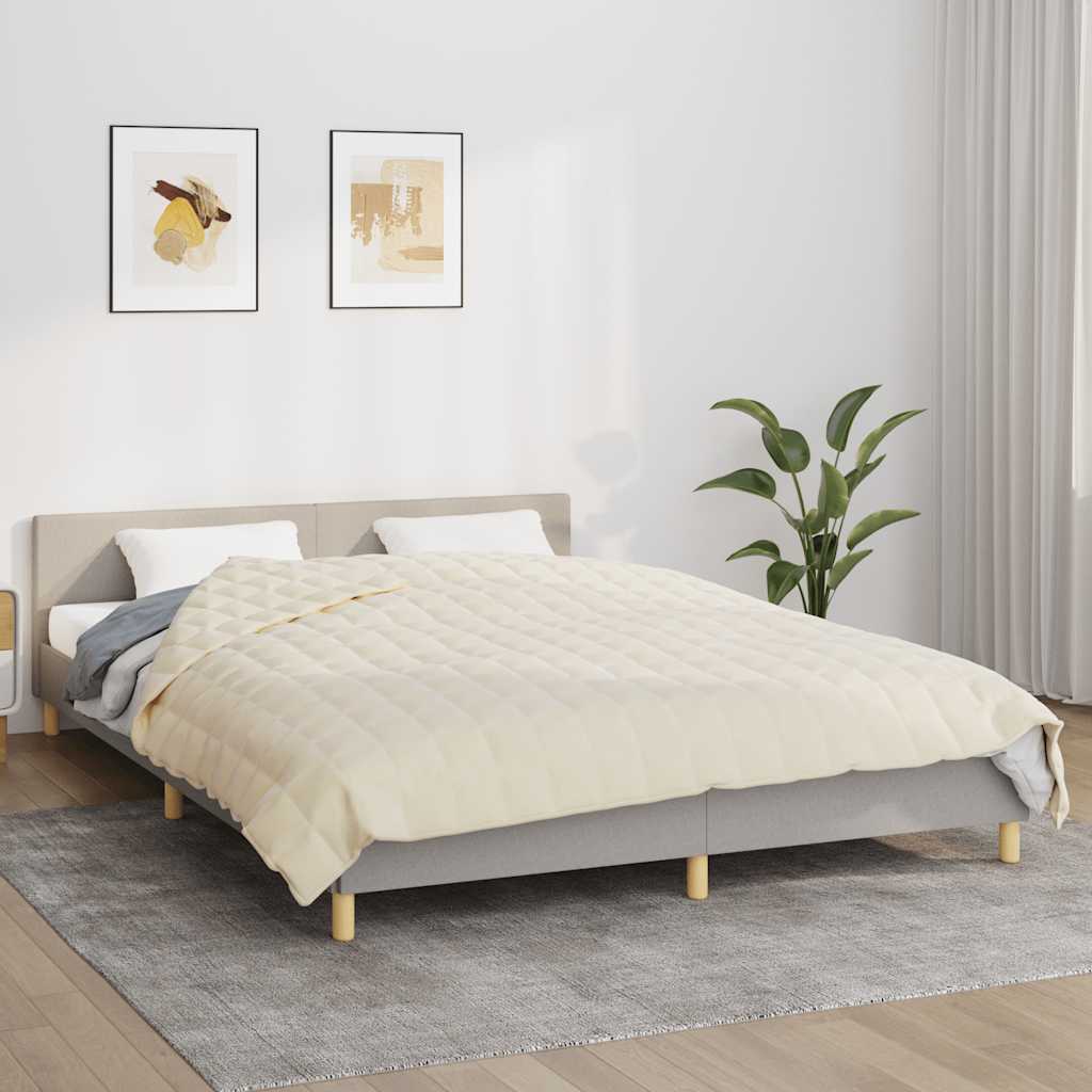 Couverture lestée Crème Clair 200x200 cm 13 kg Tissu