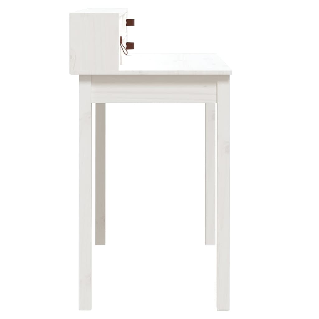 Desk White 110x50x93 cm Solid Pine