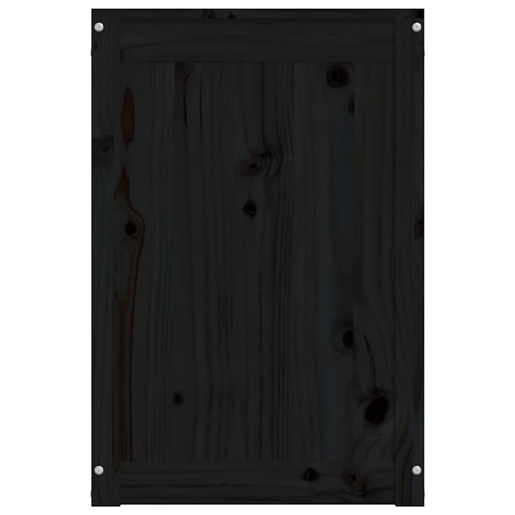 Wäschetruhe Schwarz 44x44x66 cm Massivholz Kiefer