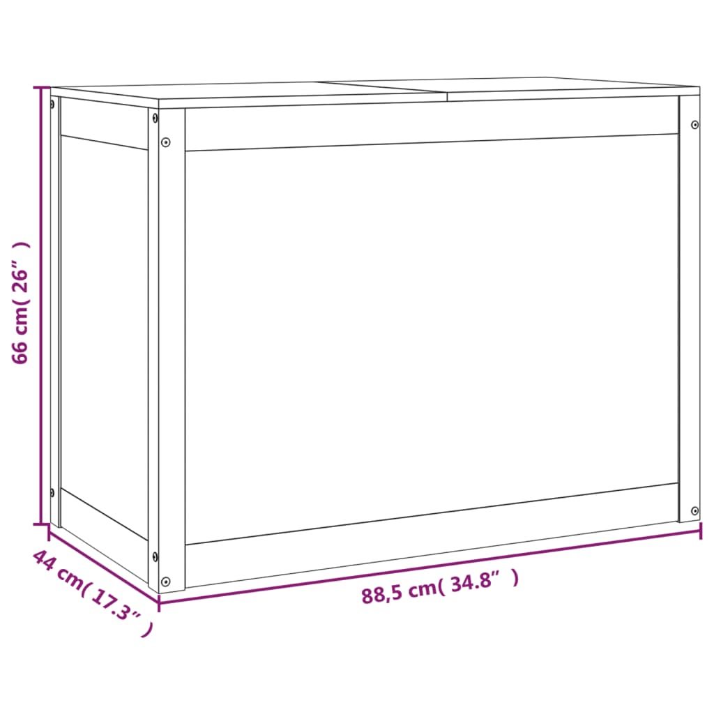 Laundry Chest 88.5x44x66 cm Solid Pine