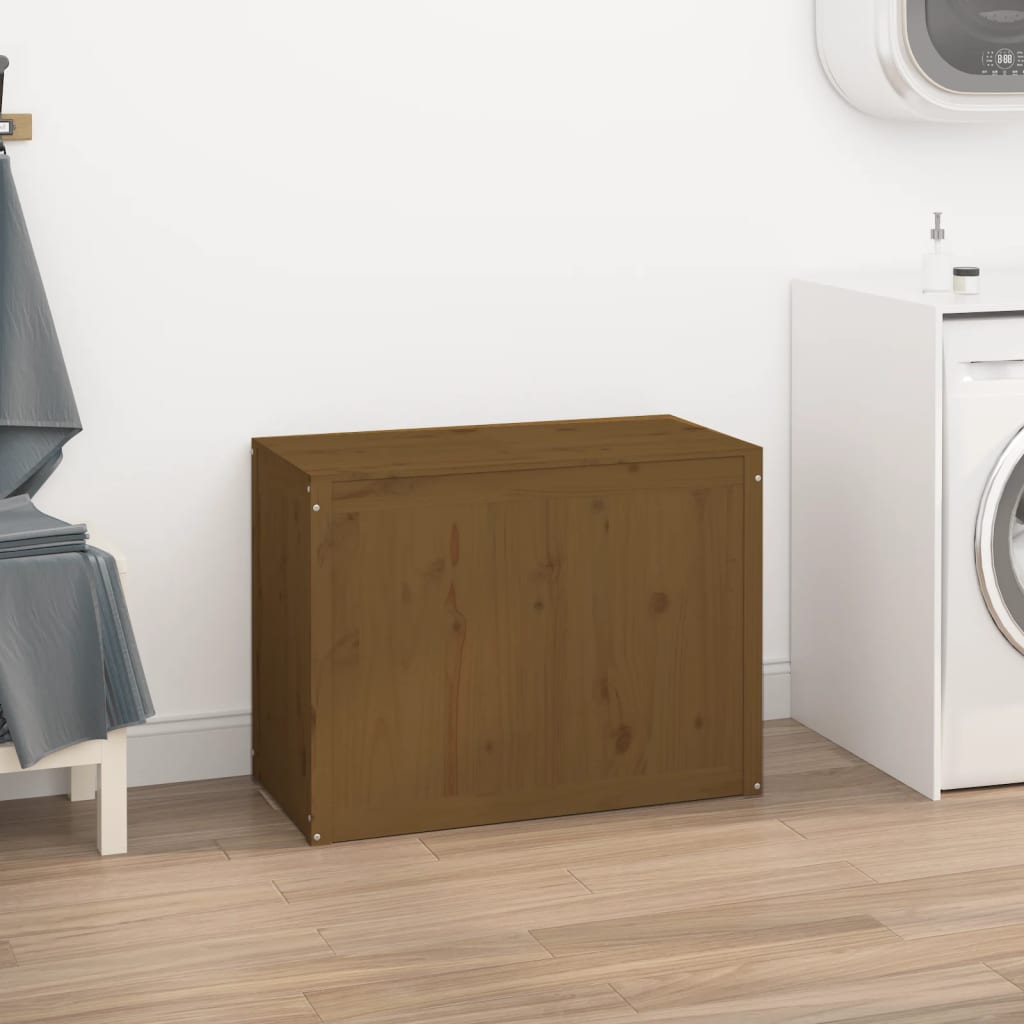 Laundry Chest Honey Brown 88.5x44x66 cm Solid Pine