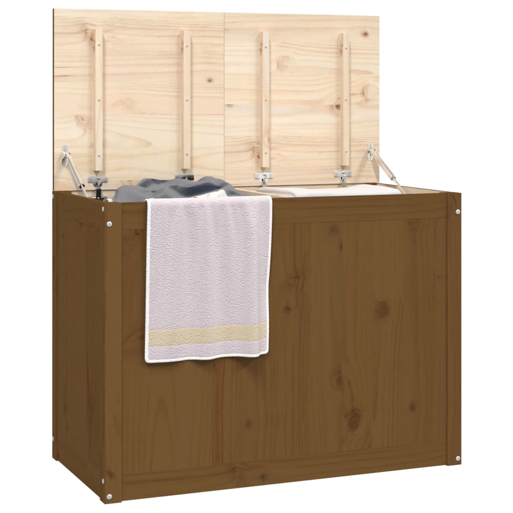 Laundry Chest Honey Brown 88.5x44x66 cm Solid Pine