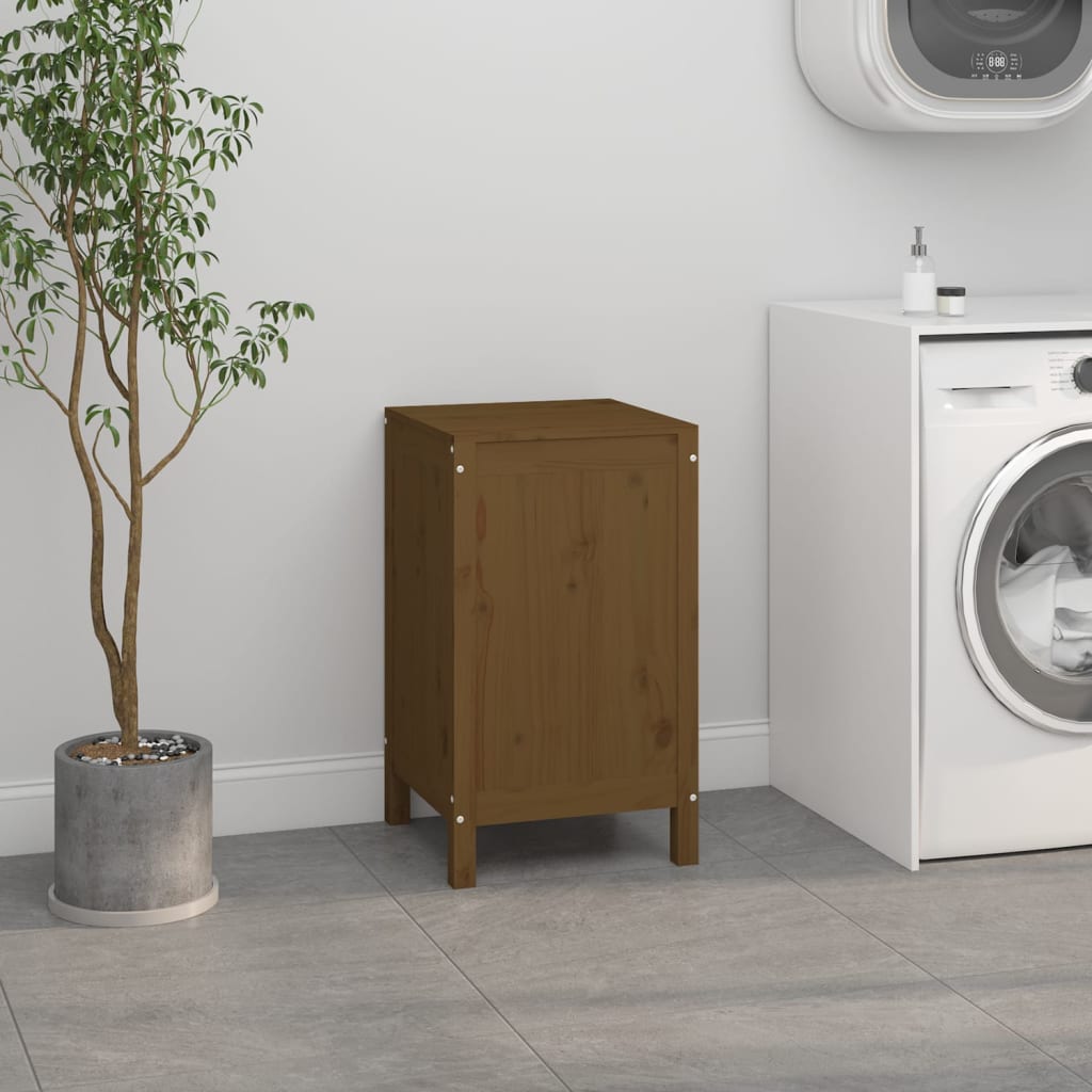 Laundry Chest Honey Brown 44x44x76cm Solid Pine