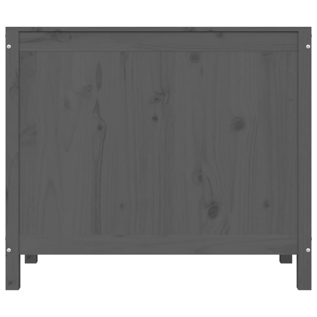 Coffre à linge gris 88,5x44x76 cm Pin massif