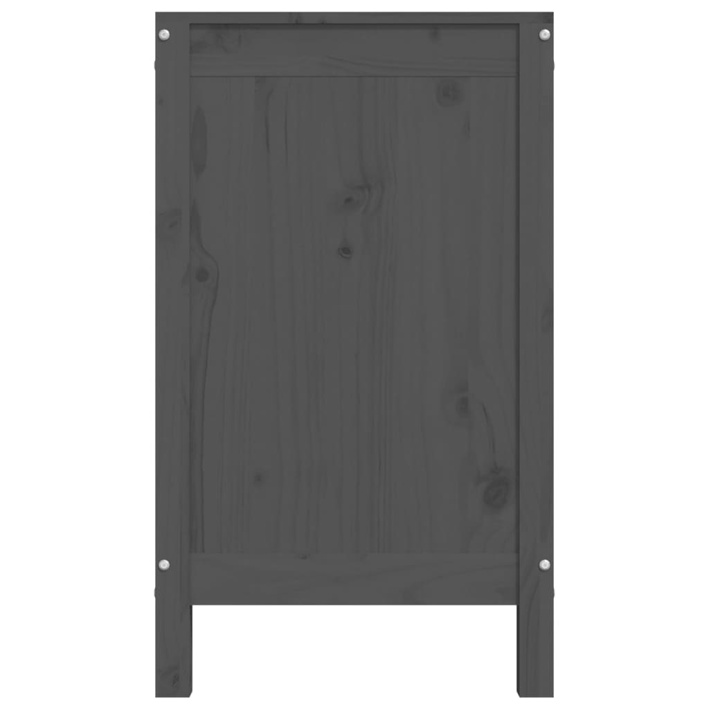 Coffre à linge gris 88,5x44x76 cm Pin massif