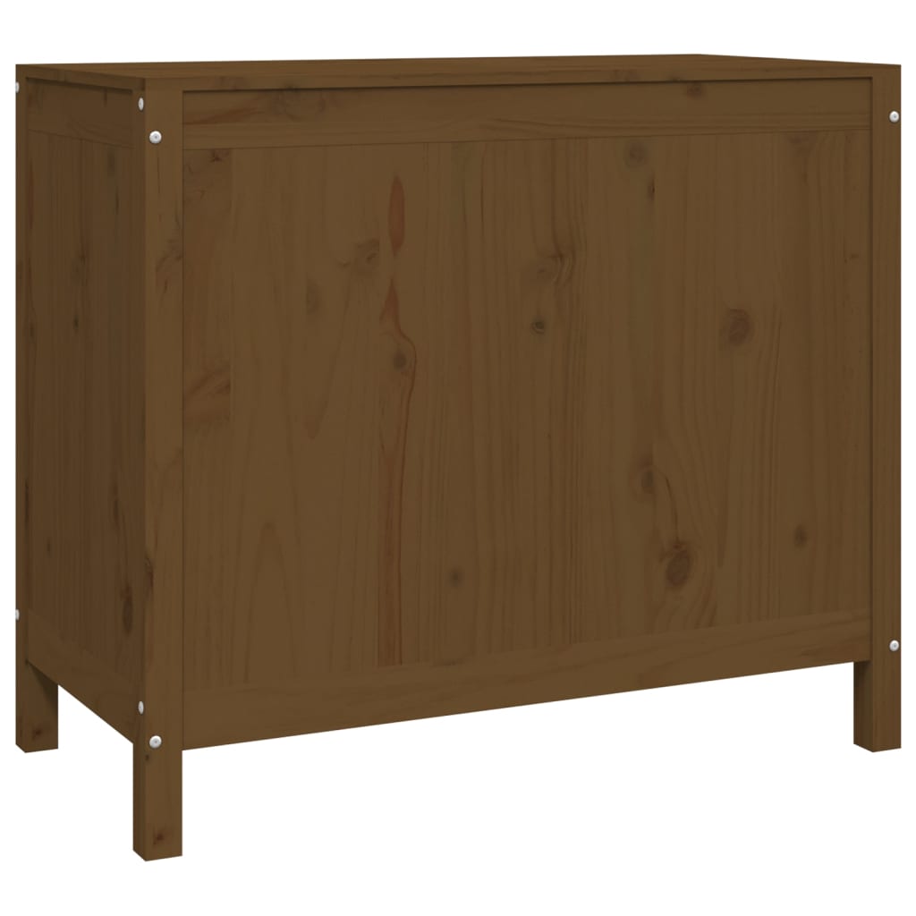 Coffre à linge Brun Miel 88,5x44x76 cm Pin Massif