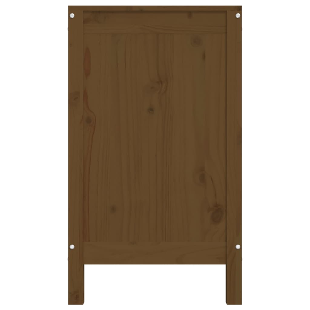 Coffre à linge Brun Miel 88,5x44x76 cm Pin Massif