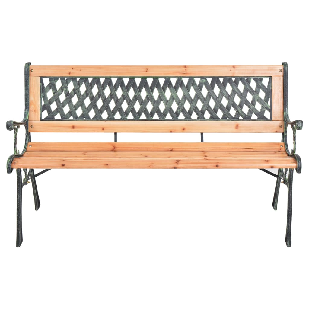 Gartenbank 116 cm Gusseisen und Massivholz Tanne