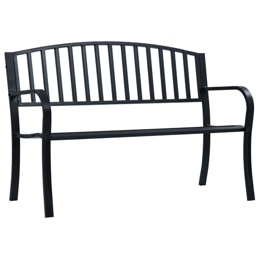 Gartenbank Schwarz 120 cm Stahl