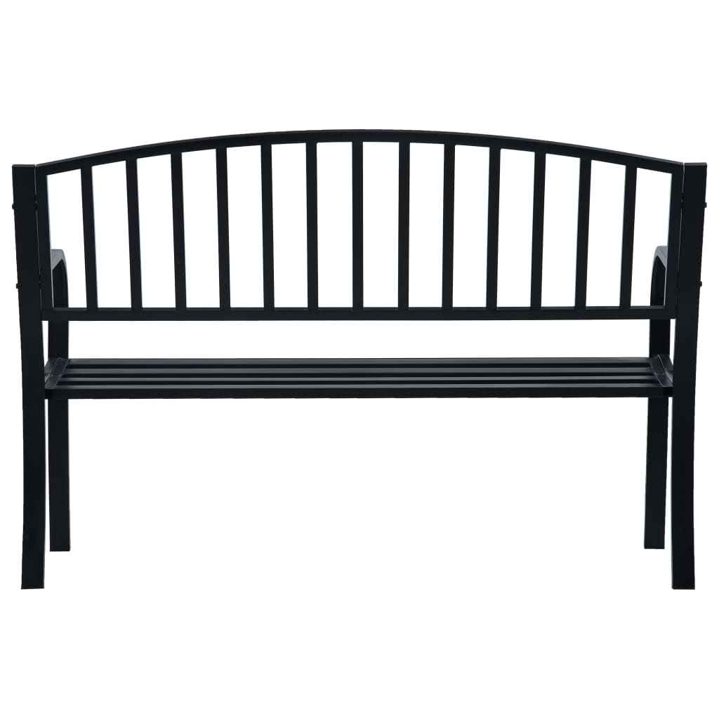 Gartenbank Schwarz 120 cm Stahl