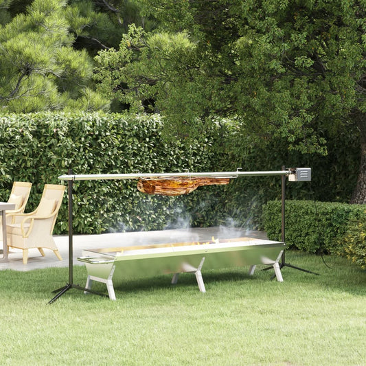 Grill Silbern 158x42x31 cm Edelstahl