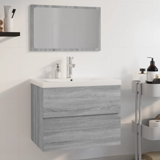 Badmöbel-Set Grau Sonoma Holzwerkstoff