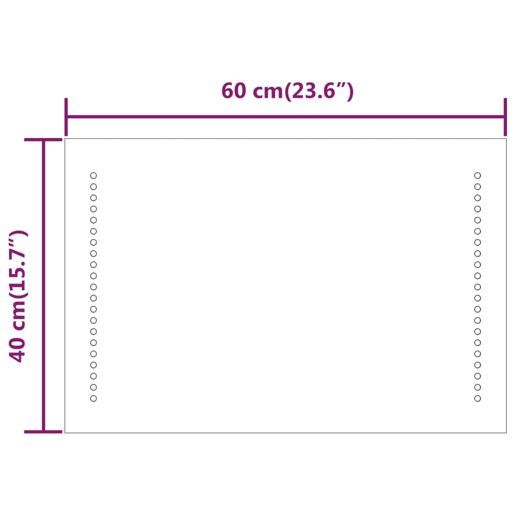 Miroir de salle de bain LED 40x60 cm