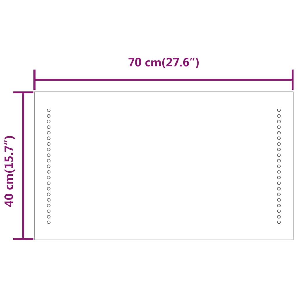 Miroir de salle de bain LED 40x70 cm