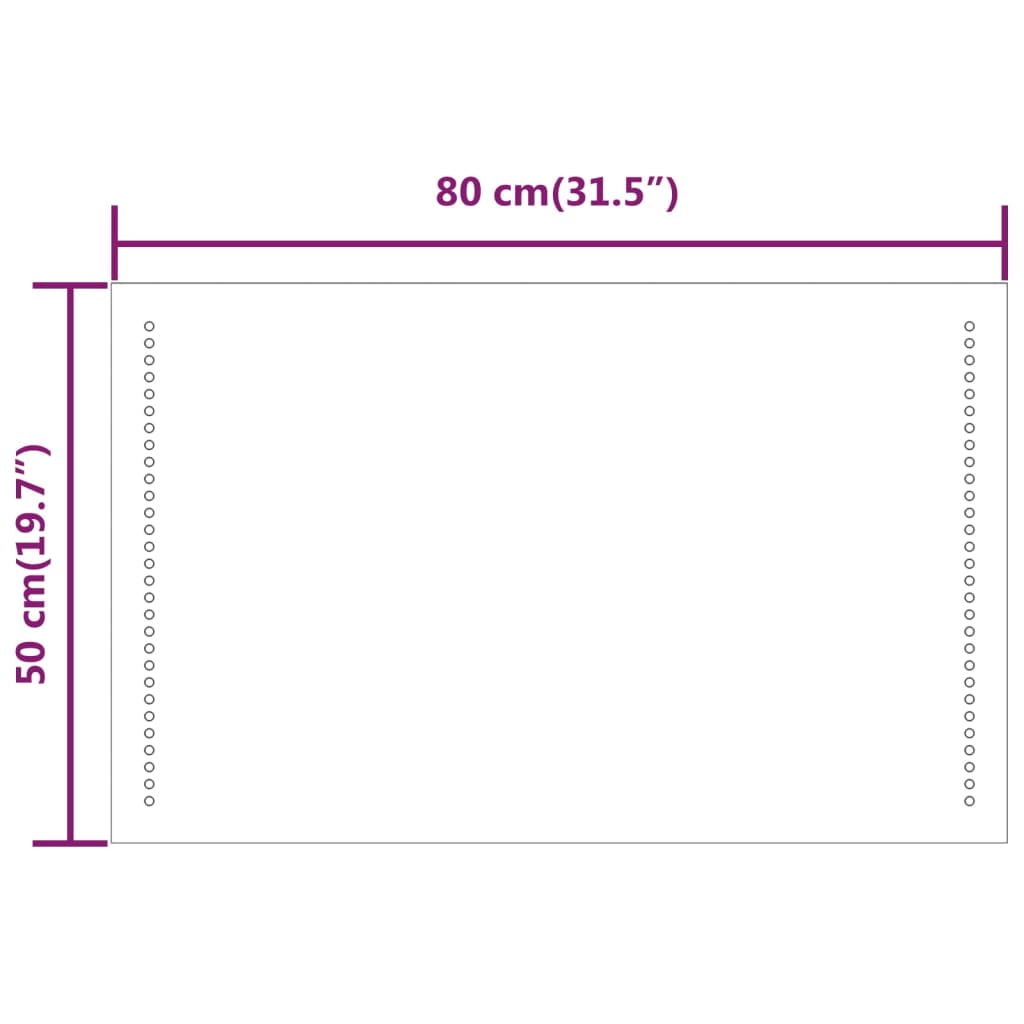 Miroir de salle de bain LED 50x80 cm