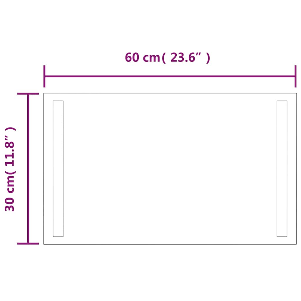 LED Bathroom Mirror 30x60 cm