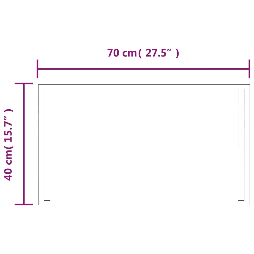 Miroir de salle de bain LED 40x70 cm