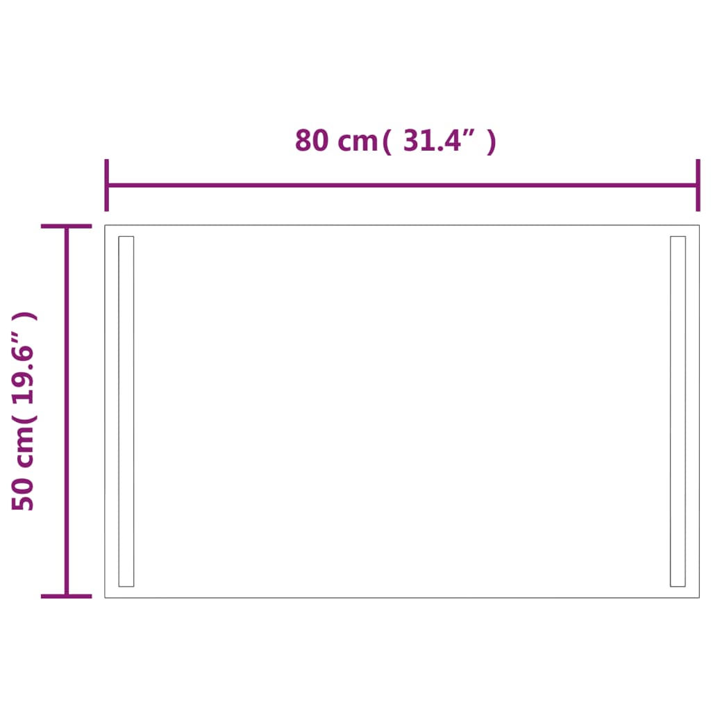 Miroir de salle de bain LED 50x80 cm
