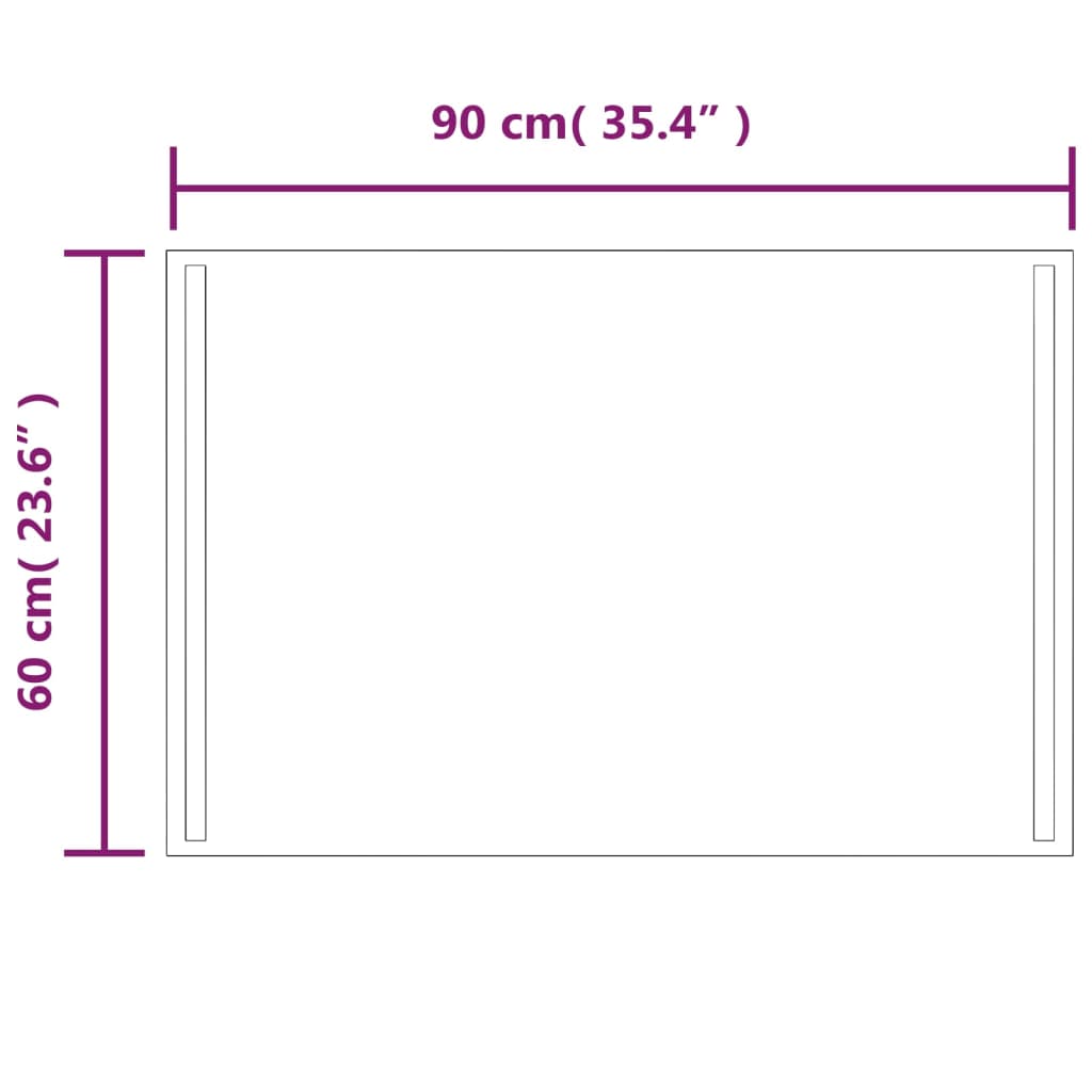 Miroir de salle de bain LED 60x90 cm