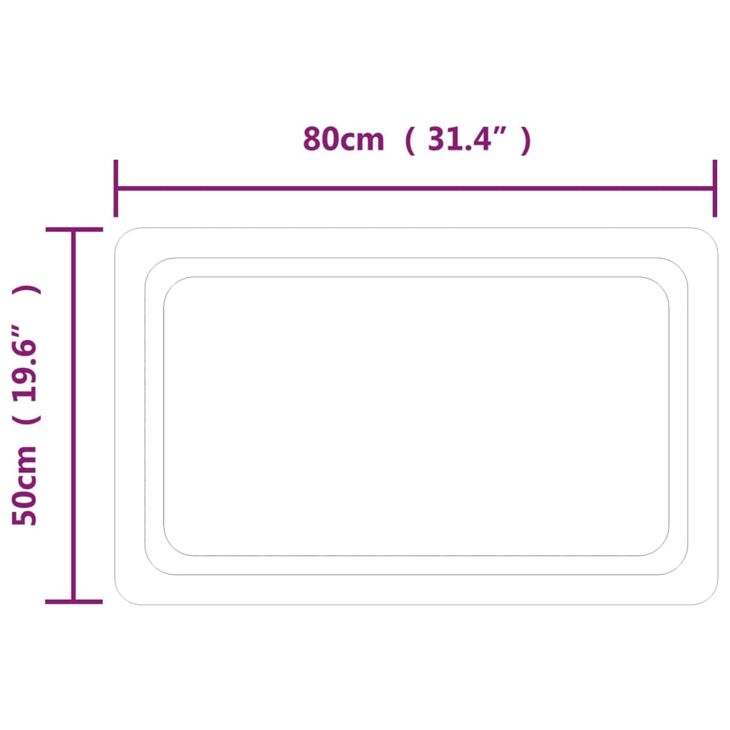 Miroir de salle de bain LED 50x80 cm
