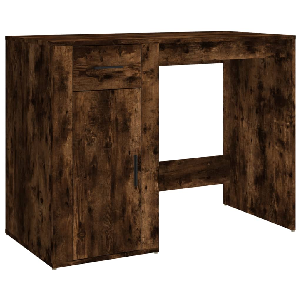 Bureau chêne fumé 100x49x75 cm matériau à base de bois