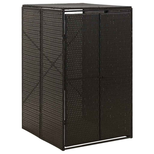 Wheelie bin shed for 1 bin black 70x80x117 cm poly rattan