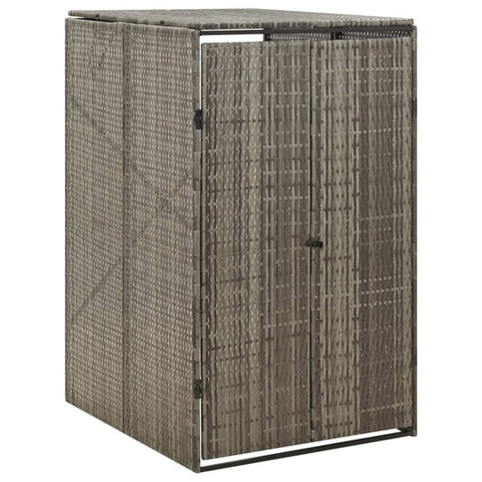 Wheelie Bin Storage for 1 Bin Grey 70x80x117 cm Poly Rattan