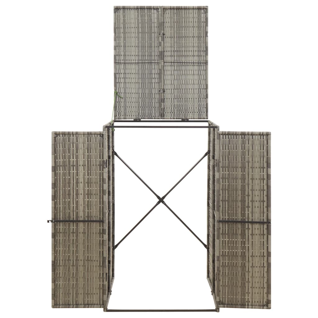 Mülltonnenbox für 1 Tonne Grau 70x80x117 cm Poly Rattan