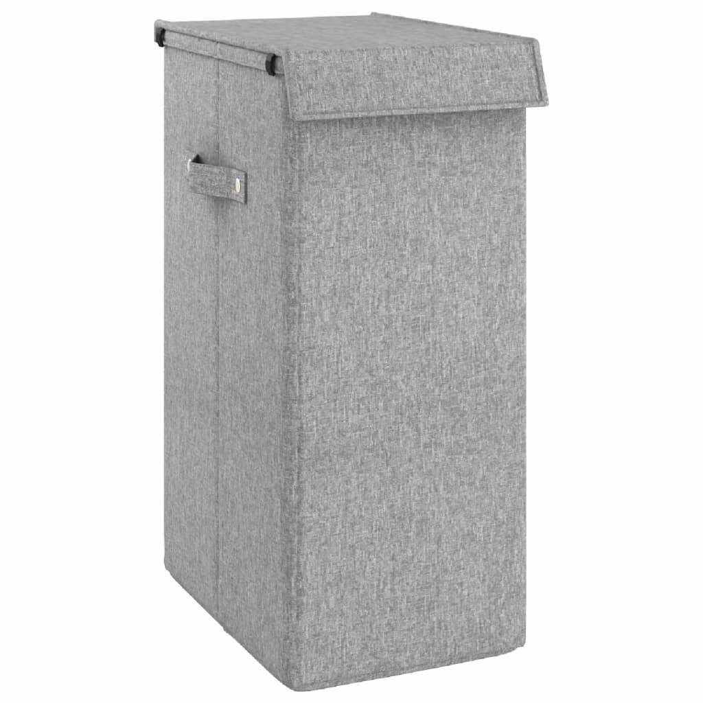 Foldable Laundry Basket Grey 26 x 34.5 x 59.5cm Linen Look Fabric