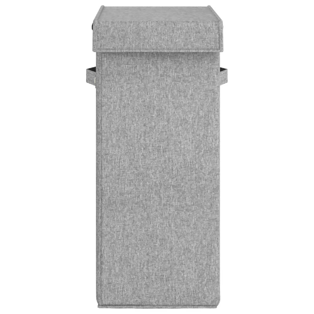 Foldable Laundry Basket Grey 26 x 34.5 x 59.5cm Linen Look Fabric