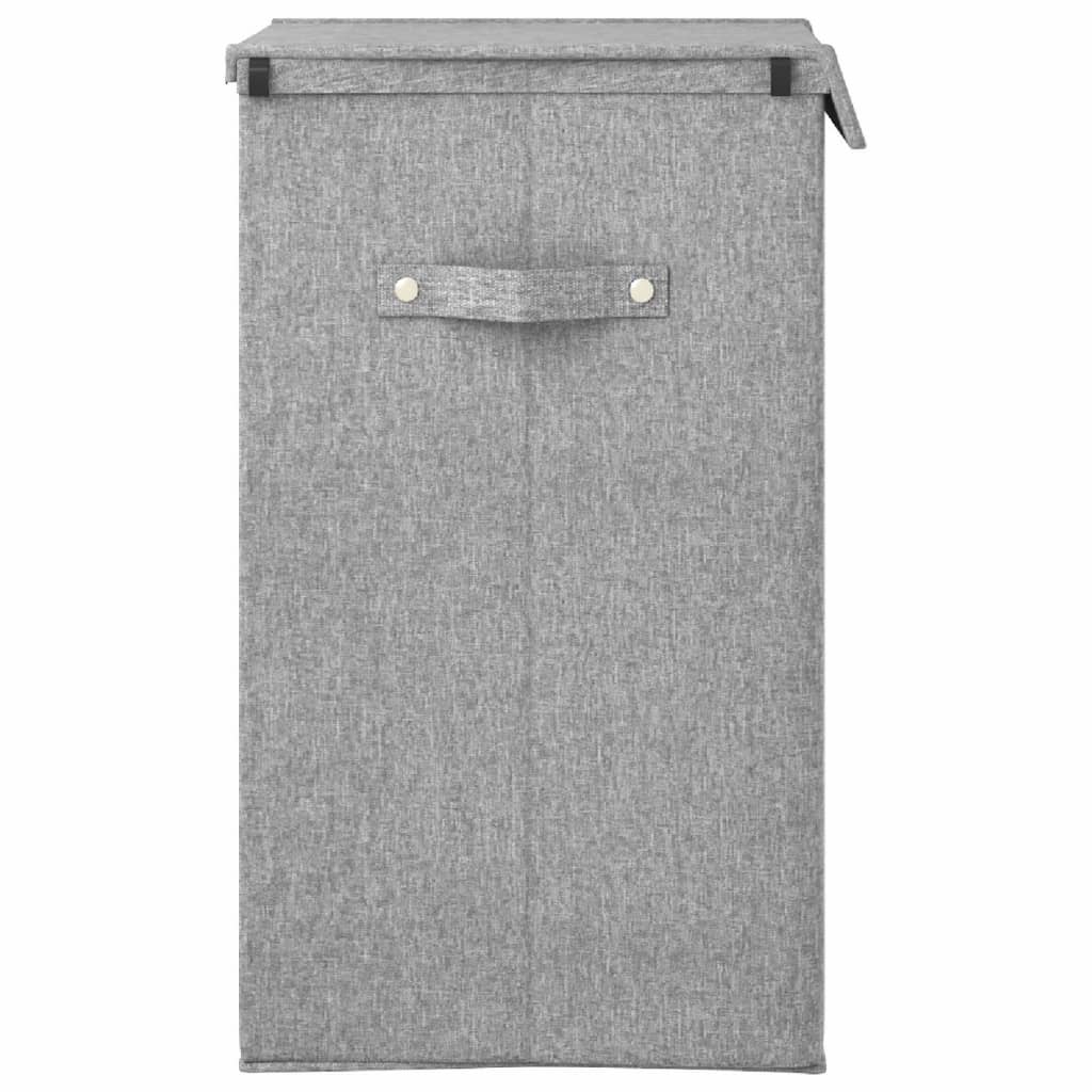 Foldable Laundry Basket Grey 26 x 34.5 x 59.5cm Linen Look Fabric