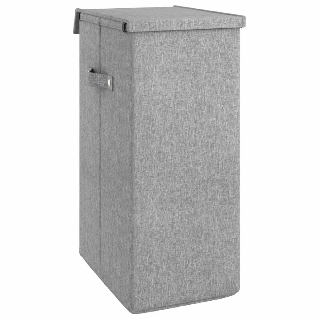 Foldable Laundry Basket Grey 26 x 34.5 x 59.5cm Linen Look Fabric