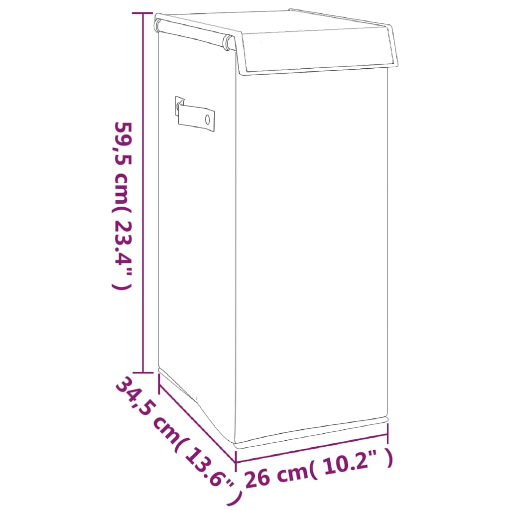 Foldable Laundry Basket Grey 26 x 34.5 x 59.5cm Linen Look Fabric