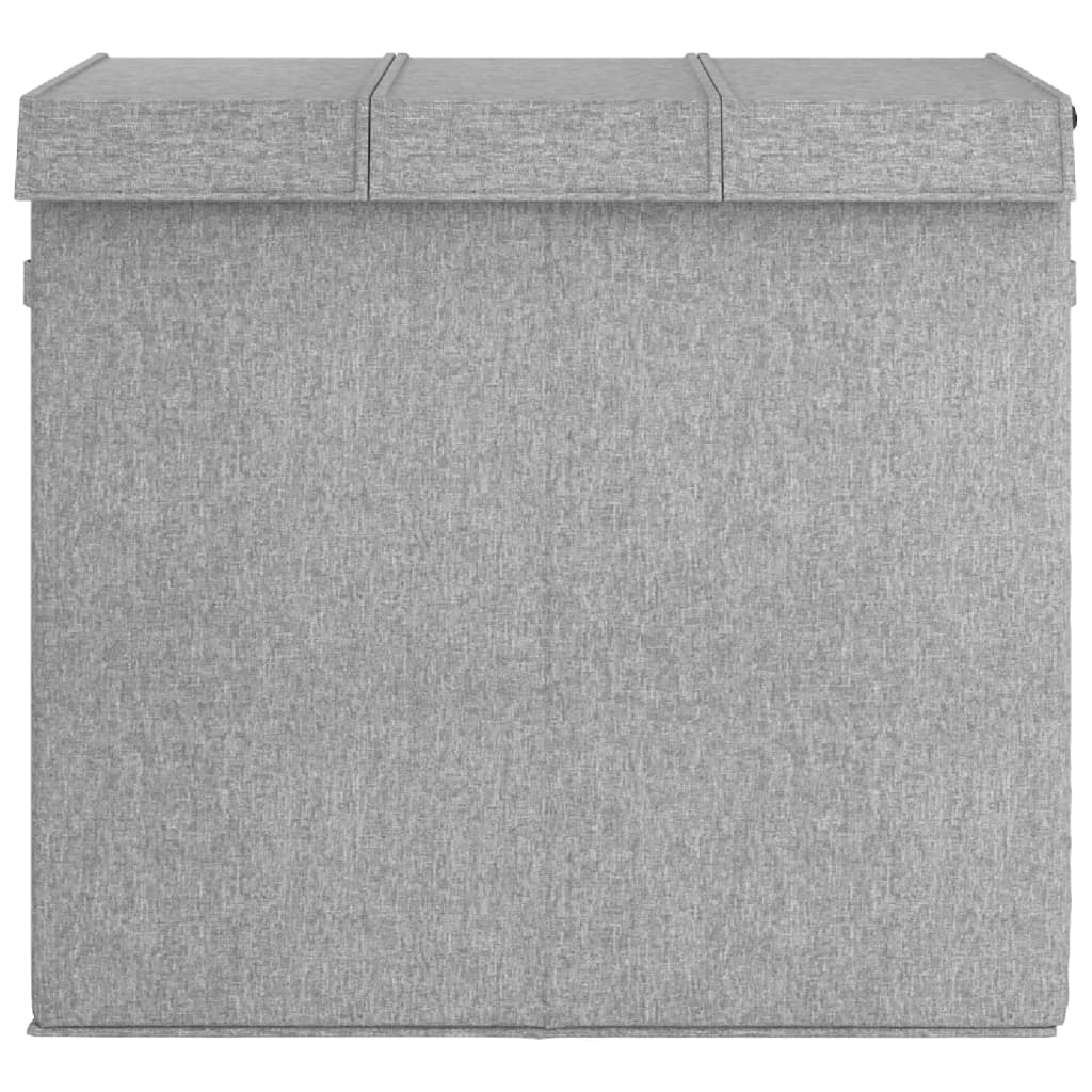 Foldable Laundry Basket Grey 64.5x34.5x59 cm Linen Look Fabric