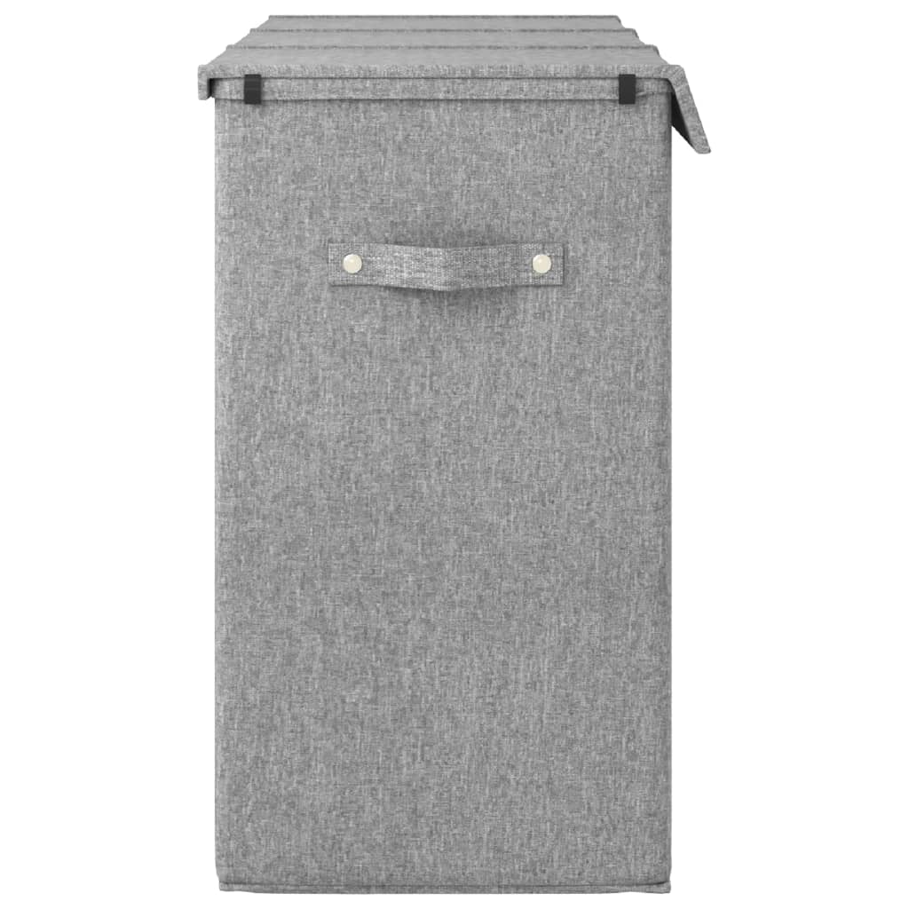 Foldable Laundry Basket Grey 64.5x34.5x59 cm Linen Look Fabric