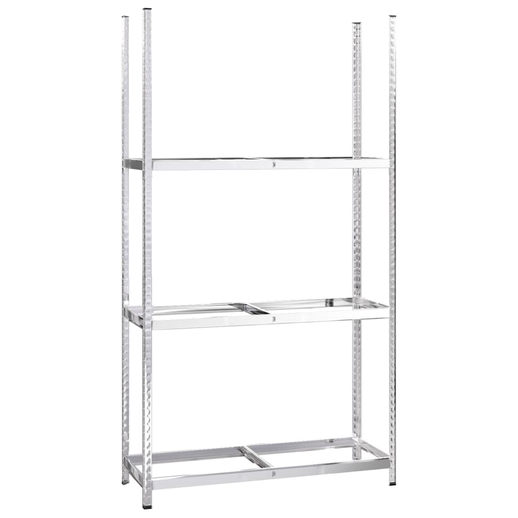 Reifenregale mit 3 Böden 3 Stk. Silbern 110x40x200 cm Stahl