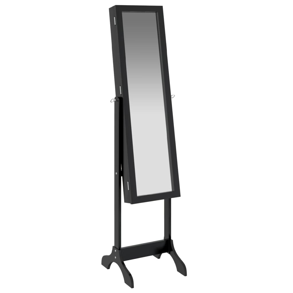 Freestanding Mirror Black 34x37x146 cm