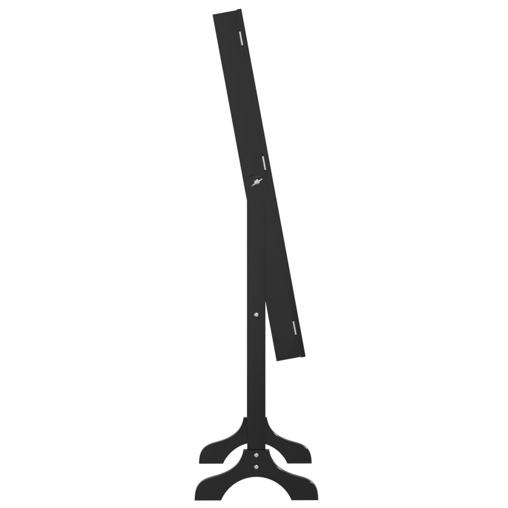 Freestanding Mirror Black 34x37x146 cm