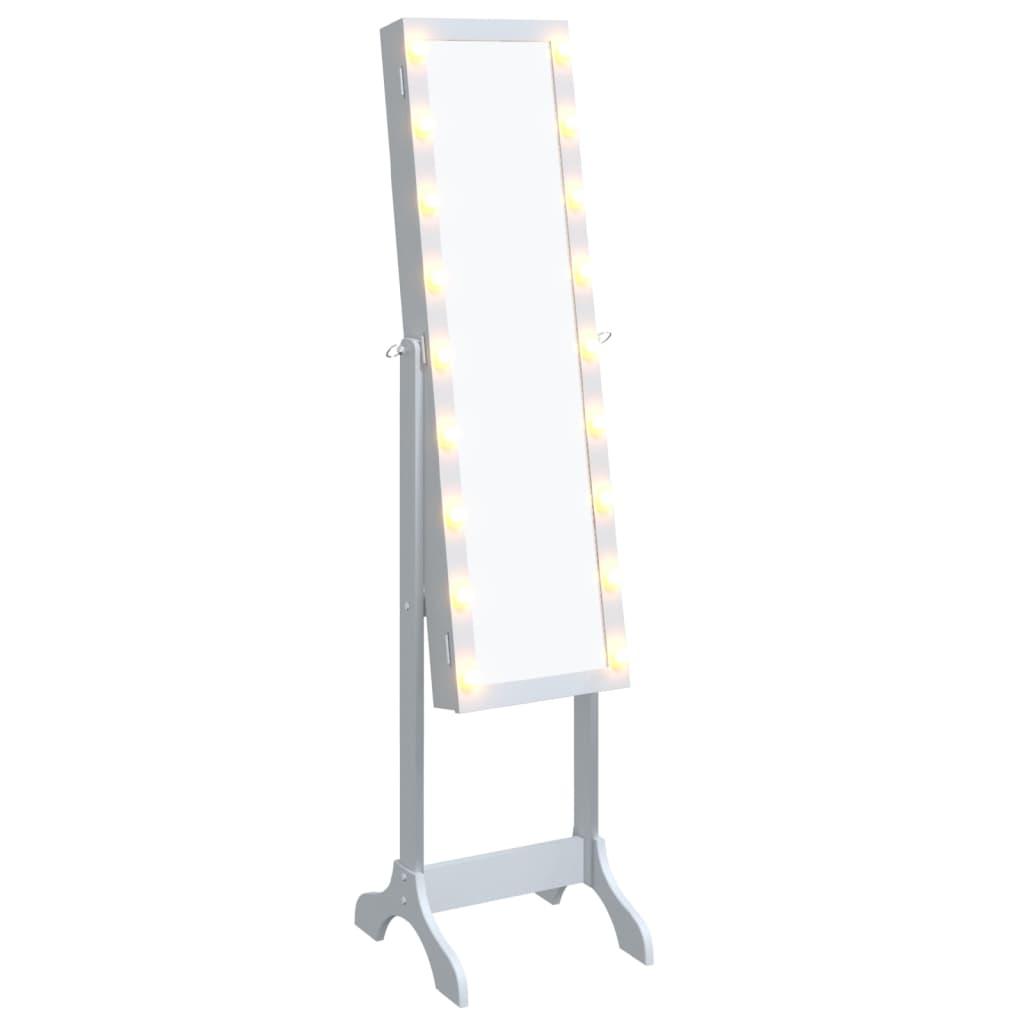 Miroir sur pied LED blanc 34x37x146 cm