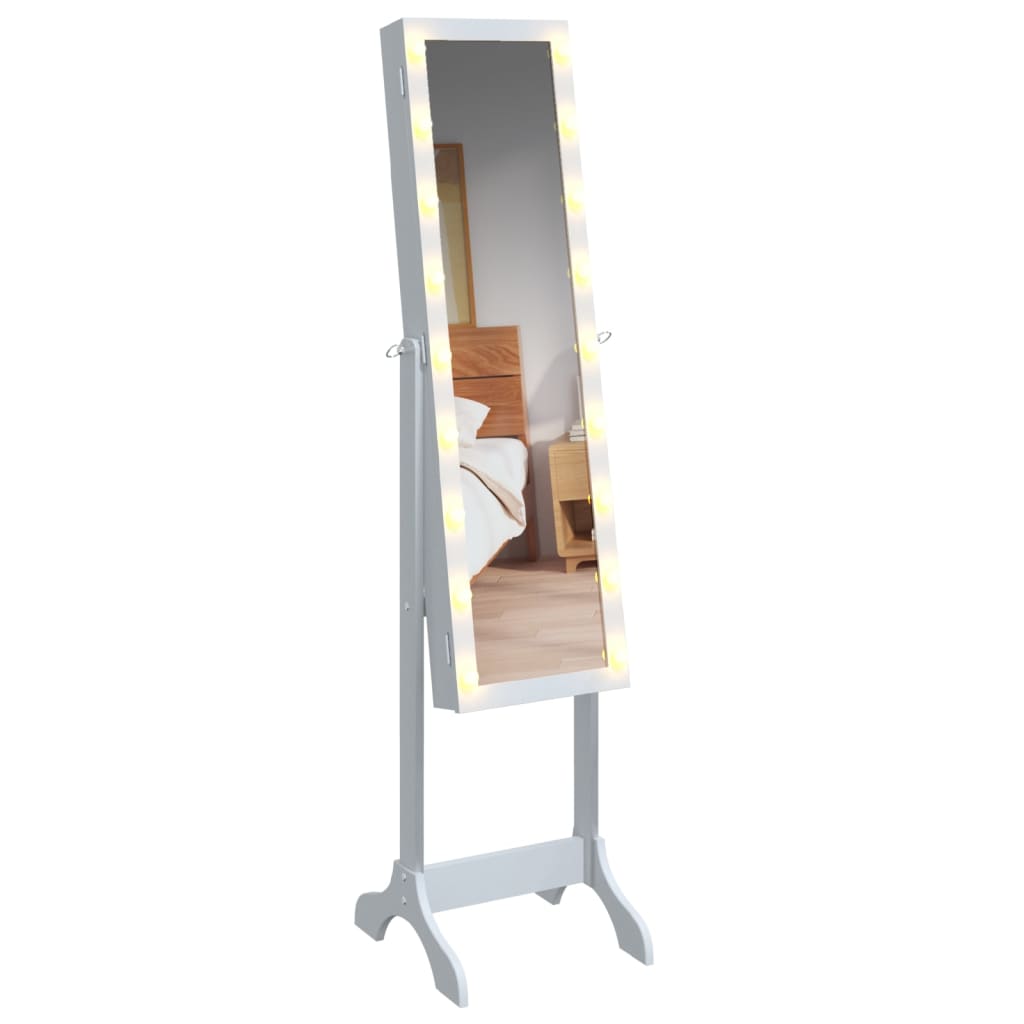 Miroir sur pied LED blanc 34x37x146 cm